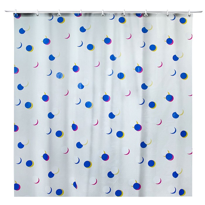 Штора для ванной 180х180 см "Круги и точки", PEVA