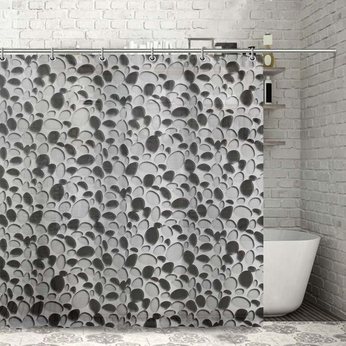 Штора для ванной 180х180 см "Галька", PEVA