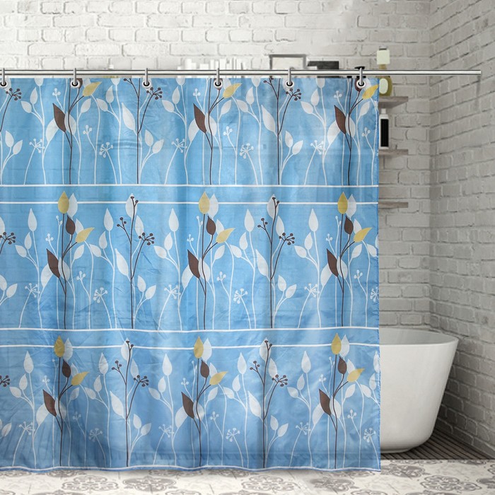 Штора для ванной 180х180 см "Мятный бриз", полиэстер