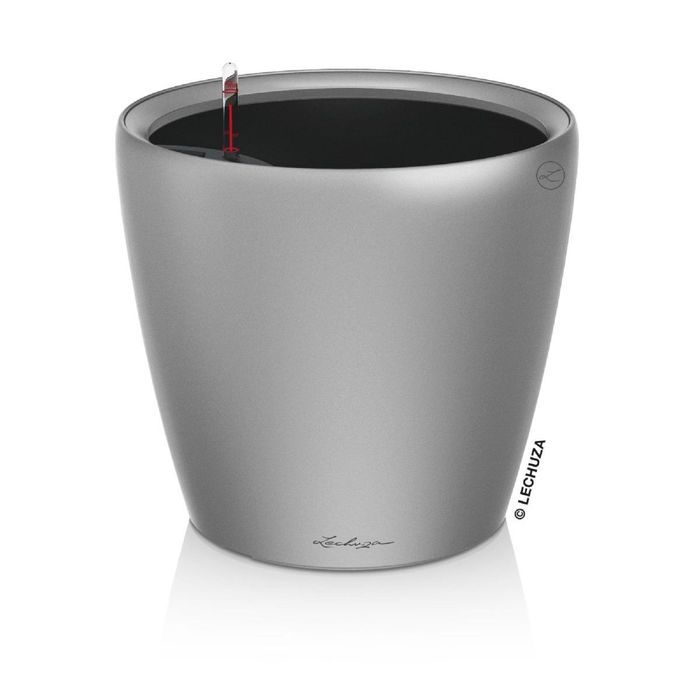 Кашпо с автополивом "Классико", цвет серебряный