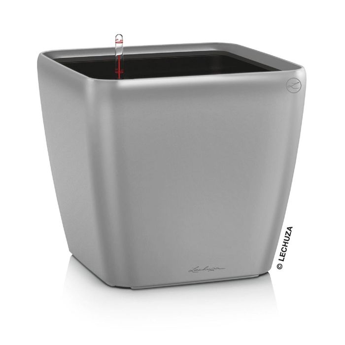 Кашпо с автополивом "Квадро", цвет серебряный