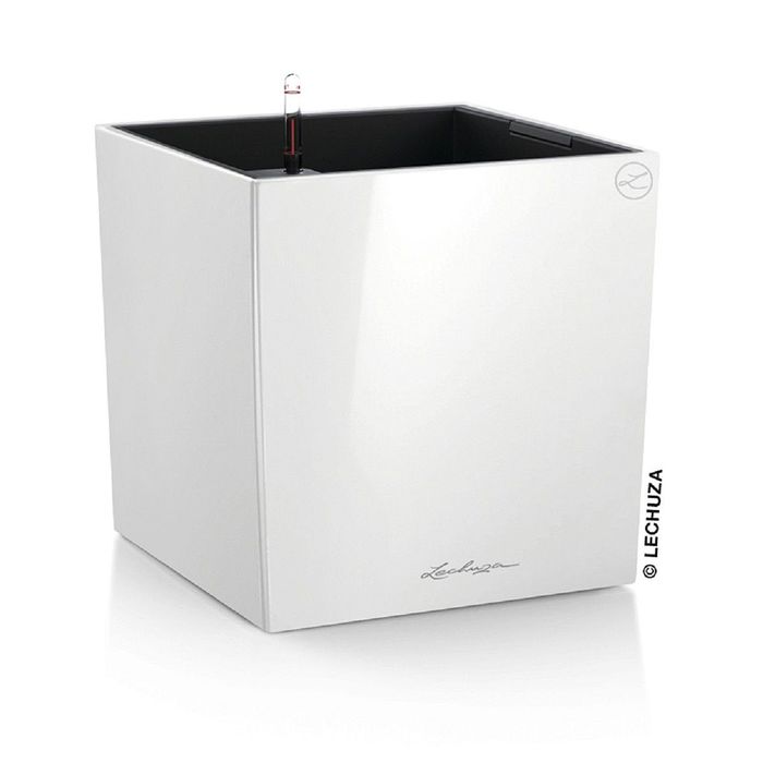 Кашпо с автополивом "Кьюб", цвет белый