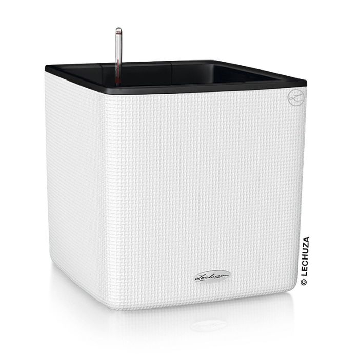 Кашпо с автополивом "Кьюб. Колор", цвет белый