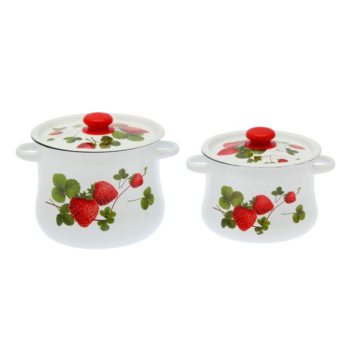 Набор кастрюль "Летняя ягода", 2 предмета: 4 л, 5,5 л