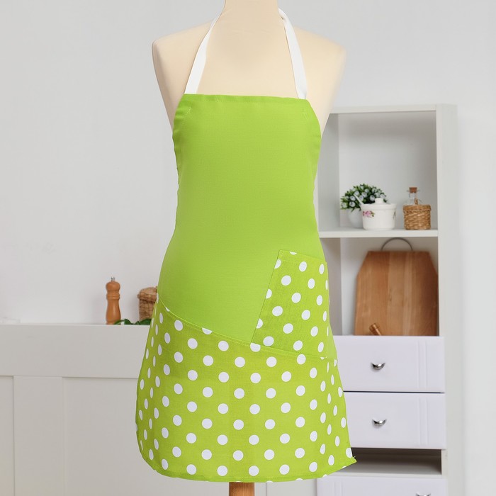 Фартук "Этель" Зелёное яблоко (вид 3), 100% хл, рогожка, 165 г/м2