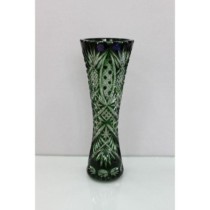 Ваза хрустальная "Гейзер" изумрудная