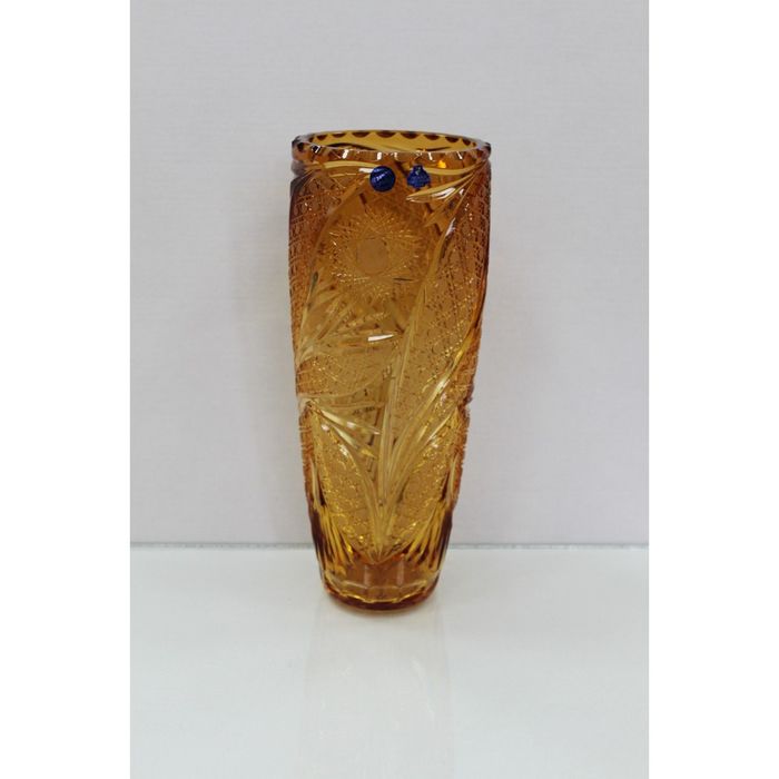 Ваза хрустальная "Заря" янтарная