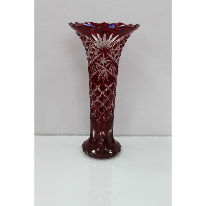 Ваза хрустальная "Петергоф" красная