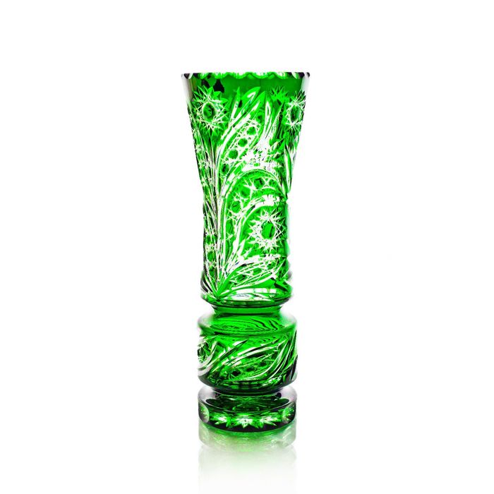 Ваза хрустальная "Фантазия" зелёная