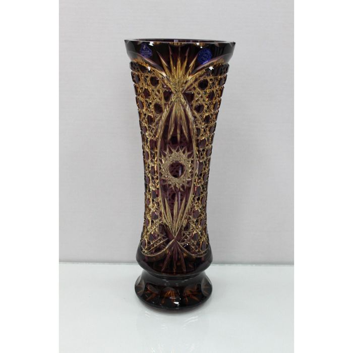 Ваза хрустальная "Луиза" янтарная смола