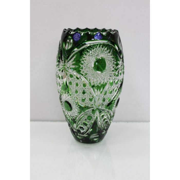 Ваза хрустальная "Астра" зелёная