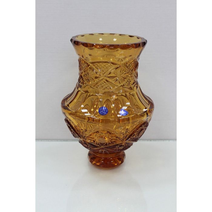 Ваза хрустальная "Афина" янтарная