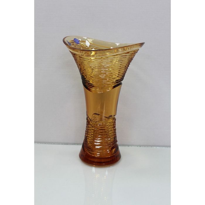 Ваза хрустальная "Серенада" янтарная, вибрации