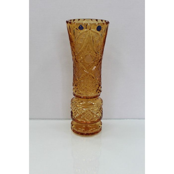 Ваза хрустальная "Фантазия" янтарная