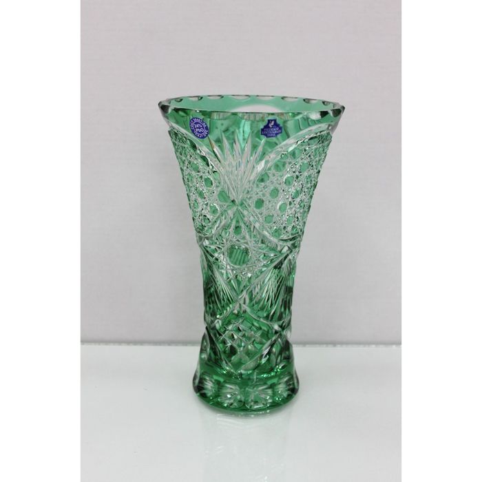 Ваза хрустальная "Словения" зелёная