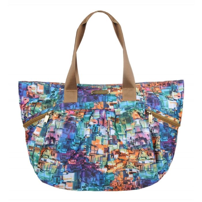 Сумка женская, отдел на молнии, 2 наружных кармана, цвет разноцветный