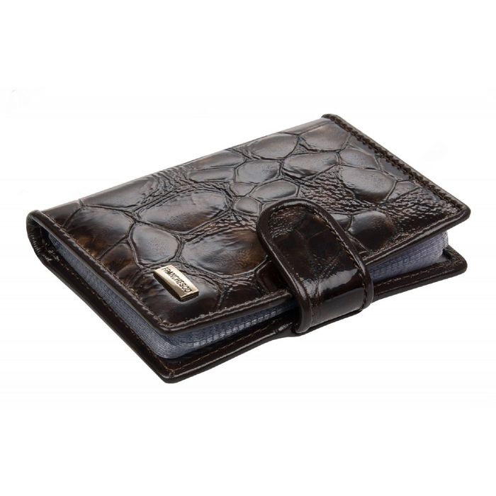 Кредитница, 10 х 1,5 х 7,5 см, лист на 1 кредитку, 20 кредитных карт, цвет коричневый