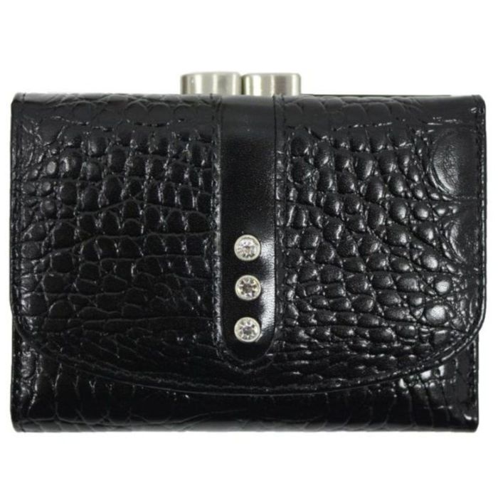 Портмоне, 10,5х2,5х8, 2 см отделения для купюр, цвет чёрный