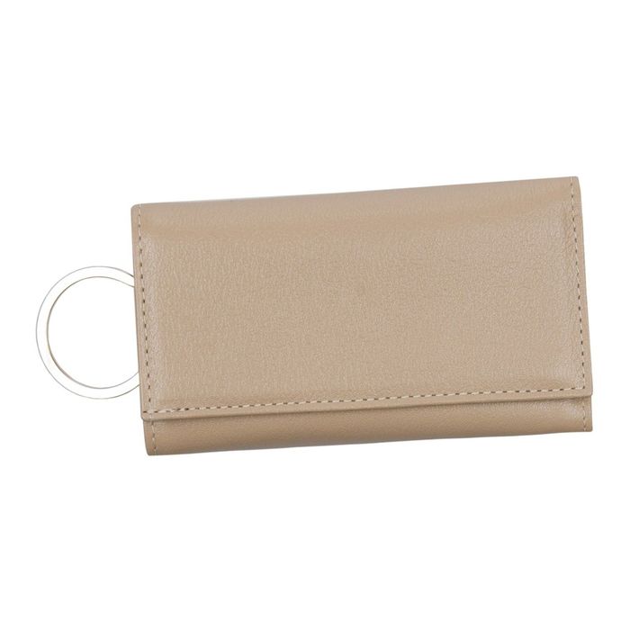 Футляр для ключей, 4 карабина, котльцо, цвет бежевый