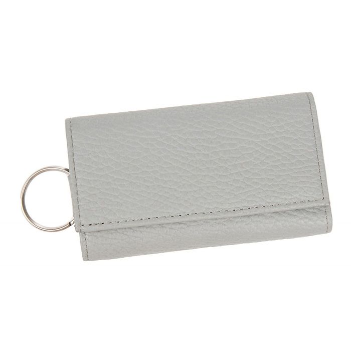 Футляр для ключей, 4 карабина, котльцо, цвет серый