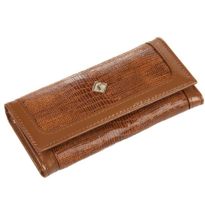 Футляр для ключей, 4 карабина, цвет коричневый