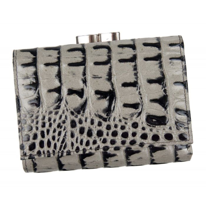 Портмоне, 10х4х8,5 см, 2 отделения для купюр, для монет, 3 отделения для кредитных карт, цвет серый