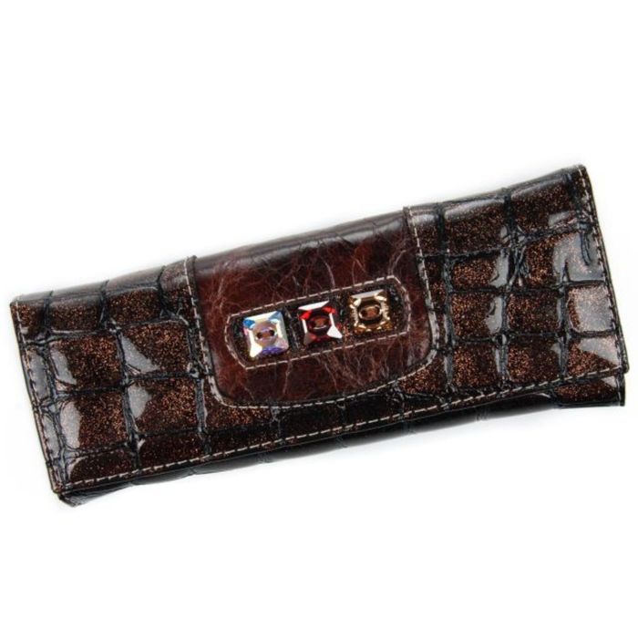 Футляр для ключей, 4 карабина, цвет коричневый