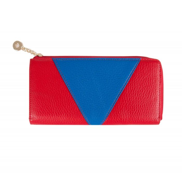 Портмоне, 19х2х10,4 см, отделение для купюр, для монет, отделение для кредитных карт, цвет красно-синий