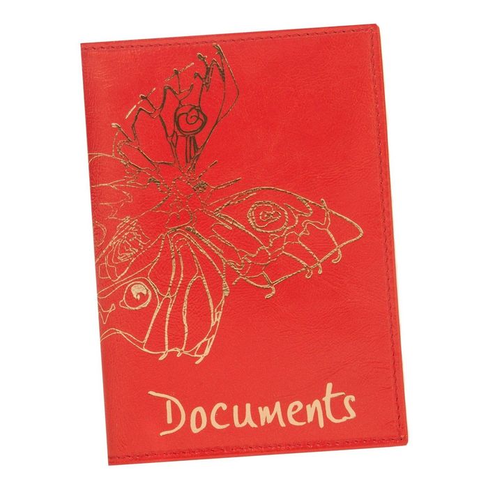 Обложка для автодокументов, цвет красный