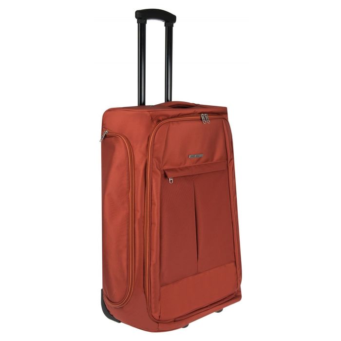 Чемодан, малый, 20", 1 отделение на замке, 2 колеса, цвет терракотовый