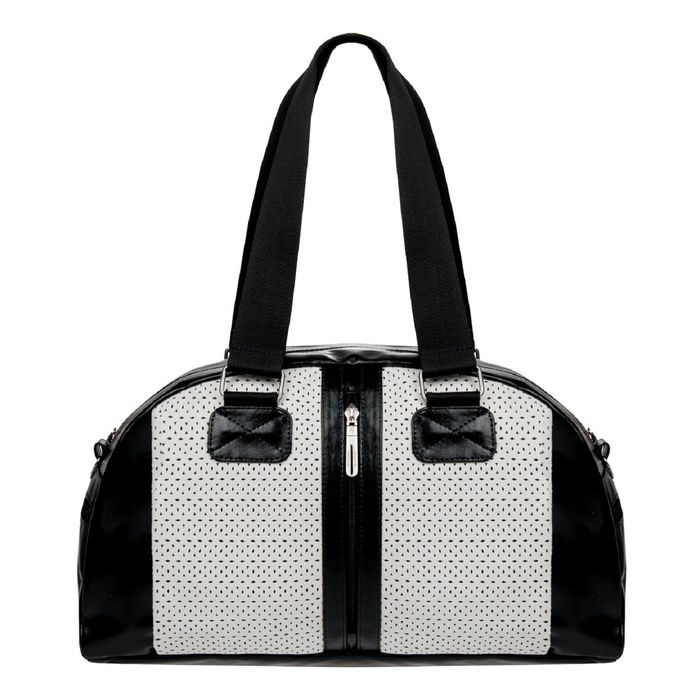 Сумка дорожная, 43 × 24 × 15 см, отделение на молнии, карман,цвет чёрно-белый