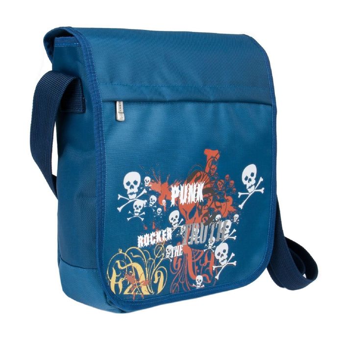 Сумка молодёжная на молнии, 1 отдел, наружный карман, цвет синий