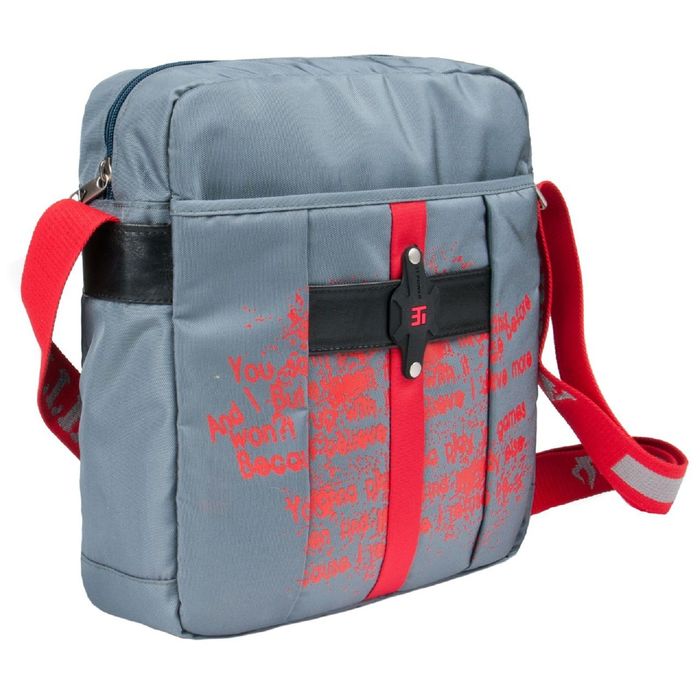 Сумка молодёжная, 28,5 × 32 × 10 см, отделение на молнии, карман, цвет красно-серый