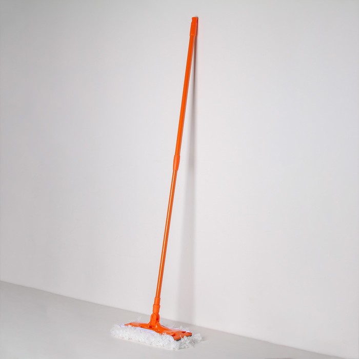 Швабра плоская, телескопическая ручка 82-129 см, насадка из микрофибры