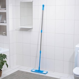 

Швабра для мытья пола плоская Доляна, насадка из микрофибры 42×12 см, телескопическая ручка 92-181 см