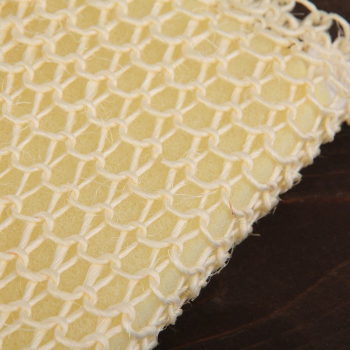 Мочалка-лента массажная 40х10 см, сизаль, поролон, цвет МИКС