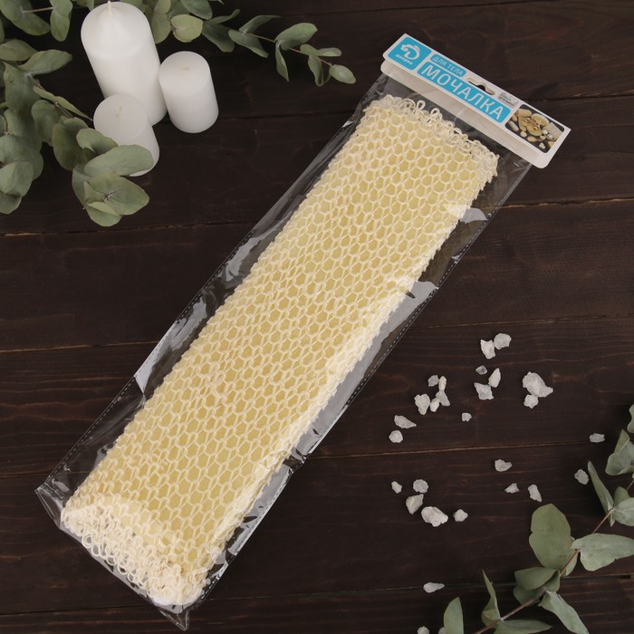 Мочалка-лента массажная 40х10 см, сизаль, поролон, цвет МИКС