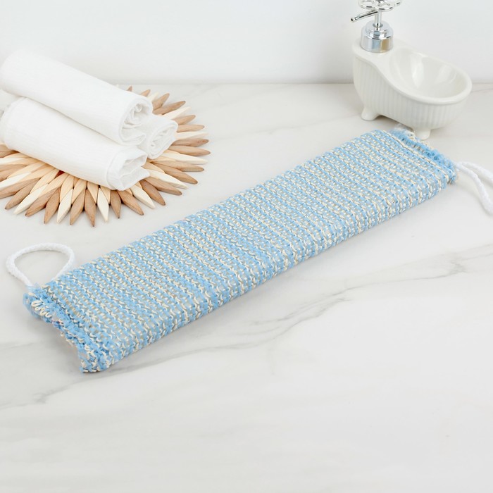 Мочалка-лента массажная 40х10 см, сизаль, поролон, цвет МИКС