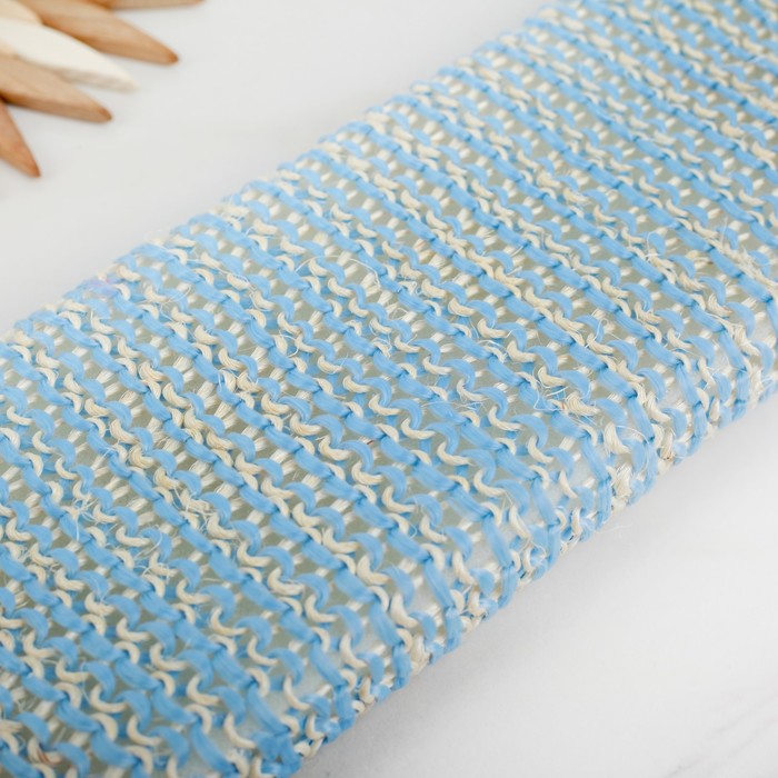 Мочалка-лента массажная 40х10 см, сизаль, поролон, цвет МИКС