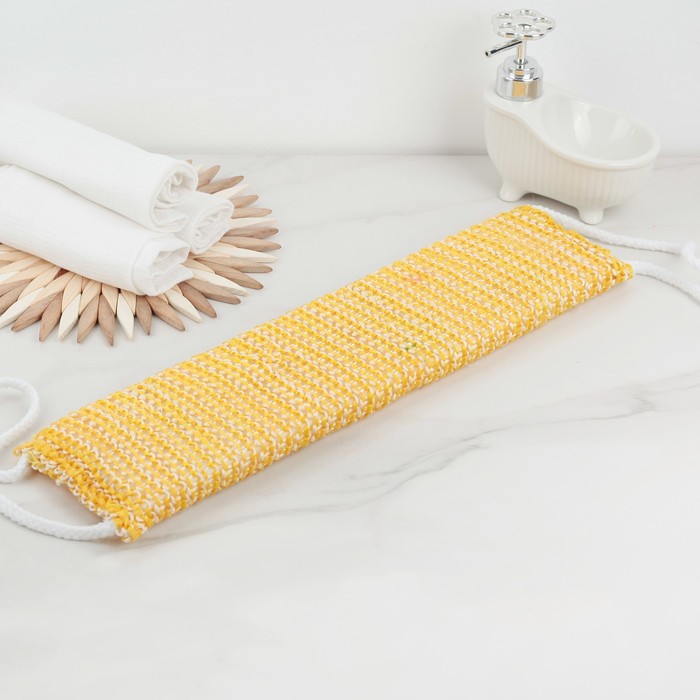 Мочалка-лента массажная 40х10 см, сизаль, поролон, цвет МИКС