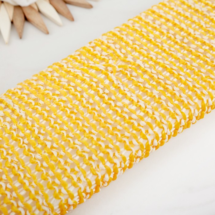 Мочалка-лента массажная 40х10 см, сизаль, поролон, цвет МИКС