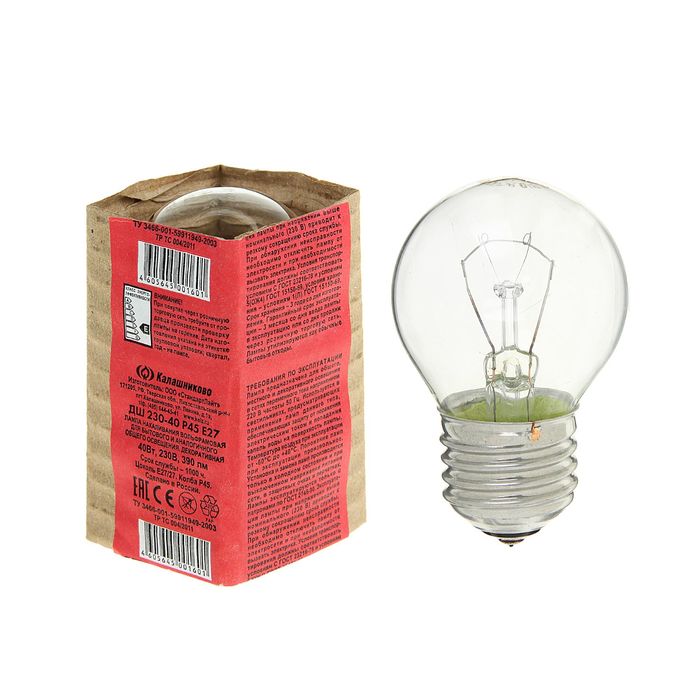 Лампа накаливания ДШ, 40 Вт, E27, КЭЛЗ