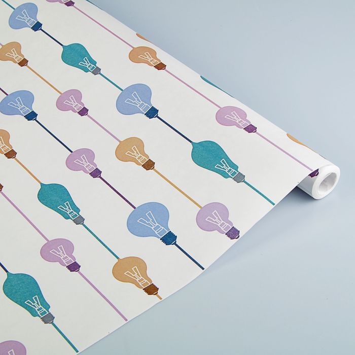 Бумага упаковочная крафт "Лампы" 0.7 х 10 м