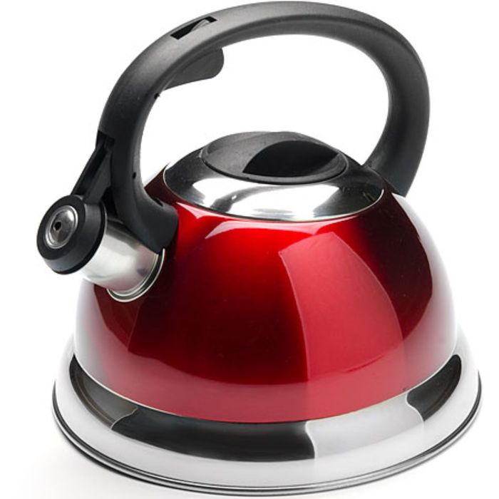 Чайник металлический 2,3 л со свистком, цвет МИКС