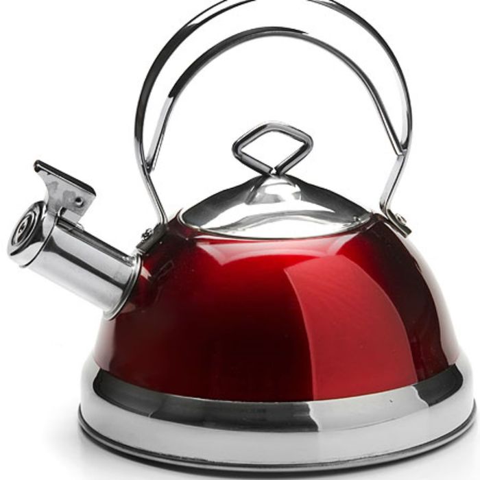 Чайник металлический 2,8 л, со свистком, цвет бордо