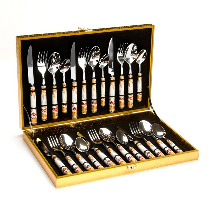 Столовый набор 24 предмета с фарфоровой ручкой