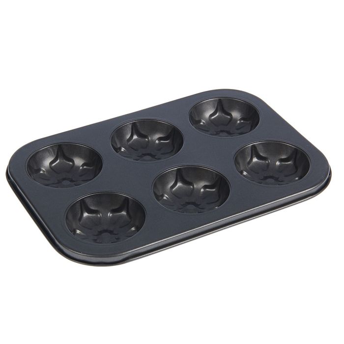 Форма для выпечки с а/п покрытием "Орхидеи" 6 ячеек 26,4х18,7х2,7 см