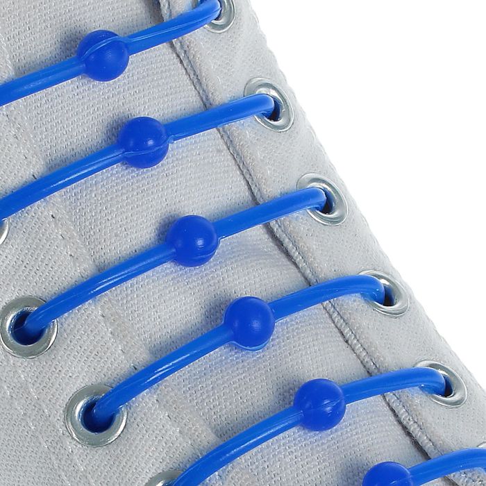 Набор силиконовых шнурков "Шар", 6шт, с круглым сечением, декоративные, 15мм, 6,5см, цвет синий