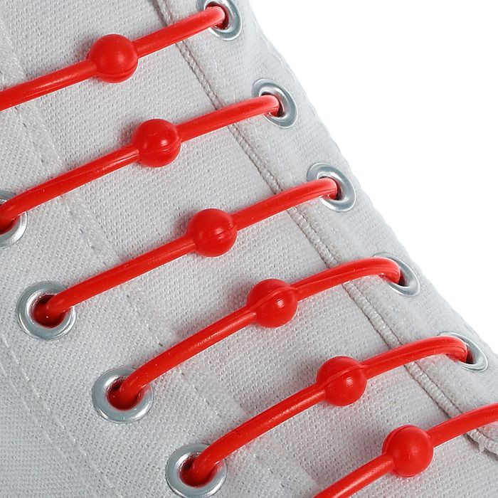 Набор силиконовых шнурков "Шар", 6шт, с круглым сечением, декоративные, 15мм, 6,5см, цвет красный