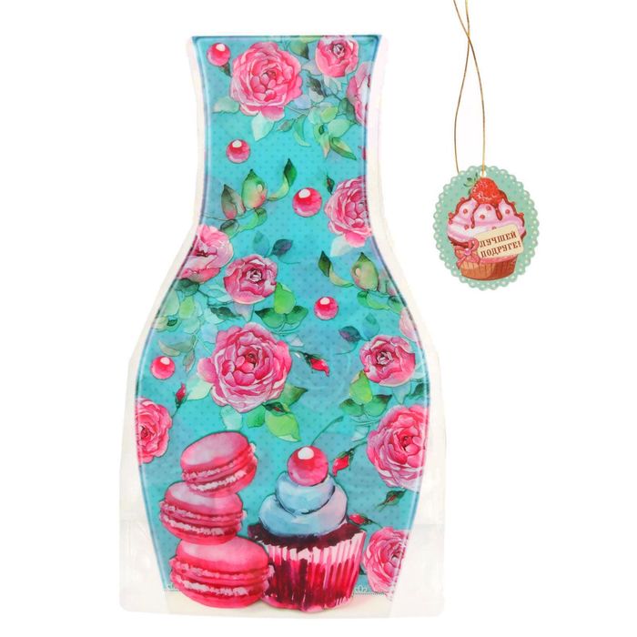 Пакет для цветов (ваза) с открыткой "Подруге"